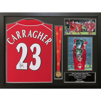 Legendák bekeretezett mez Liverpool 2000 Carragher Signed Shirt & Medal (Framed)