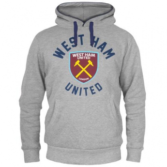 West Ham United férfi kapucnis pulóver graphic grey