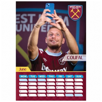 West Ham United naptár A3 Calendar 2023