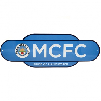 Manchester City fali tábla Colour Retro Sign