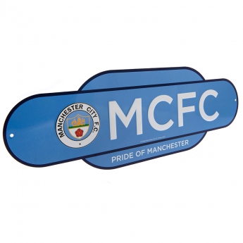 Manchester City fali tábla Colour Retro Sign