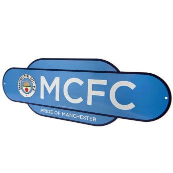 Manchester City fali tábla Colour Retro Sign