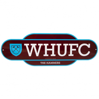 West Ham United fali tábla Colour Retro Sign