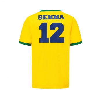 Ayrton Senna férfi póló Signature Sports yellow 2022