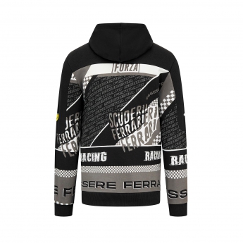 Ferrari férfi kapucnis pulóver Graphic Black Sweatshirt F1 Team 2023