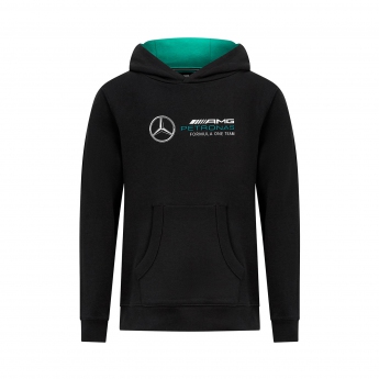 Mercedes AMG Petronas gyerek kapucnis pulóver Logo black F1 Team 2023