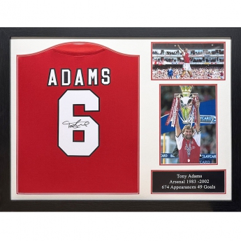 Legendák bekeretezett mez Arsenal FC Adams Retro Signed Shirt (Framed)