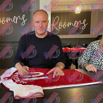 Legendák bekeretezett mez Arsenal FC Bergkamp Signed Shirt (Framed)