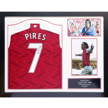Legendák bekeretezett mez Arsenal FC Pires Signed Shirt (Framed)