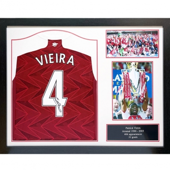 Legendák bekeretezett mez Arsenal FC Vieira Signed Shirt (Framed)
