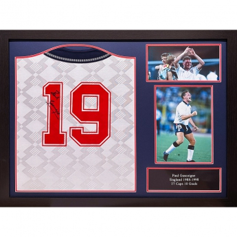 Legendák bekeretezett mez England FA 1990 Gascoigne Signed Shirt (Framed)