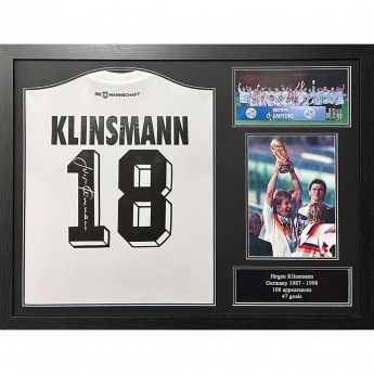 Legendák bekeretezett mez Germany Klinsmann Signed Shirt (Framed)