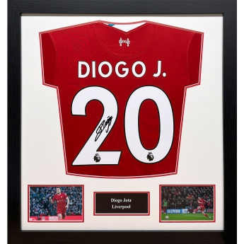 Legendák bekeretezett mez Liverpool FC Jota Signed Shirt (Framed)
