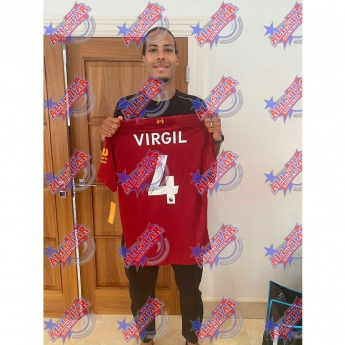 Legendák bekeretezett mez Liverpool FC Van Dijk Signed Shirt (Framed)