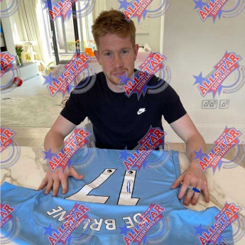 Legendák bekeretezett mezek Manchester City FC De Bruyne & Foden Signed Shirts (Dual Framed)