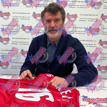 Legendák futball mez Manchester United FC Keane Signed Shirt
