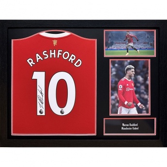 Legendák bekeretezett mez Manchester United FC Rashford Signed Shirt (Framed)