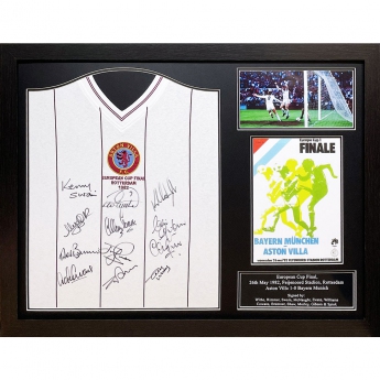 Legendák bekeretezett mez Aston Villa FC 1982 European Cup Final Signed Shirt (Framed)