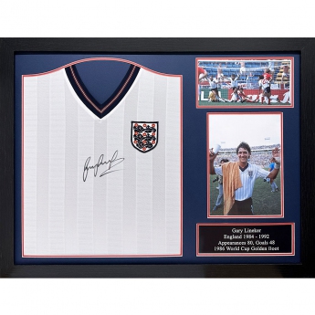 Legendák bekeretezett mez 1986 Lineker Signed Shirt (Framed)