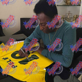 Legendák futball mez Brasil 1970 Pele Signed Shirt