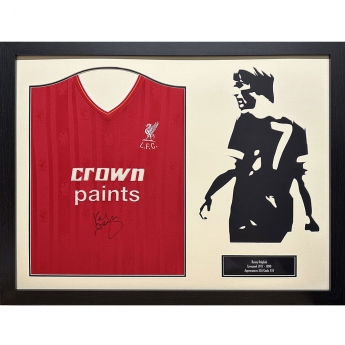 Legendák bekeretezett mez Liverpool FC 1986 Dalglish Signed Shirt Silhouette