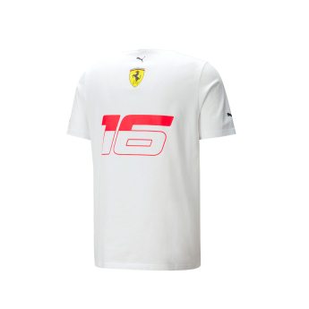 Ferrari férfi póló Charles Leclerc SE White F1 Team 2023