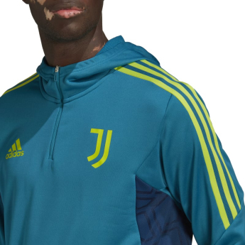 Juventus férfi kapucnis pulóver Track teal