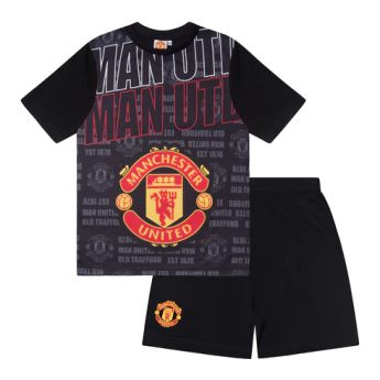 Manchester United gyerek pizsama Text black