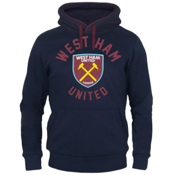 West Ham United férfi kapucnis pulóver Graphic navy blue