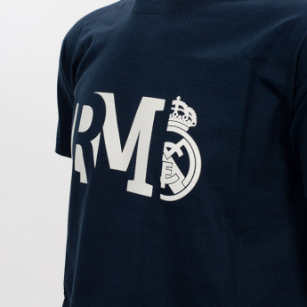 Real Madrid férfi póló No79 Text navy