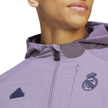 Real Madrid férfi kapucnis pulóver Gameday violet