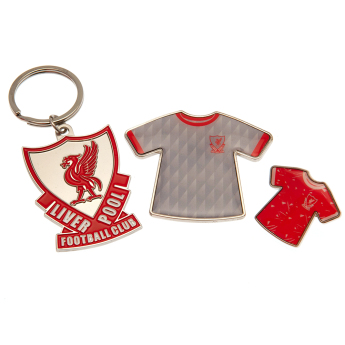 FC Liverpool ajándékcsomag Badge, Keyring and Magnet Set