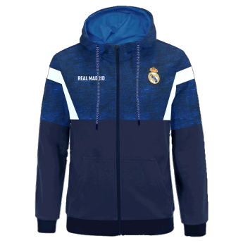 Real Madrid férfi kapucnis pulóver No17 Zip navy