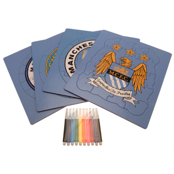 Manchester City puzzle gyermekeknek Colour-In Crest