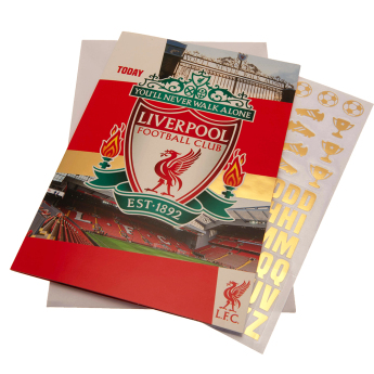 FC Liverpool születésnapi képeslap matricákkal Have a Fantastic Birthday