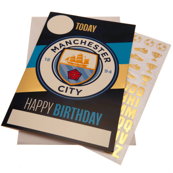 Manchester City születésnapi képeslap matricákkal Hope you have a brilliant day