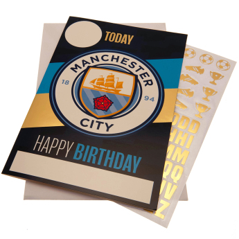 Manchester City születésnapi képeslap matricákkal Hope you have a brilliant day