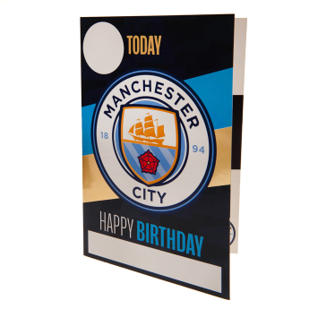 Manchester City születésnapi képeslap matricákkal Hope you have a brilliant day