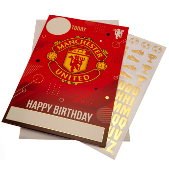 Manchester United születésnapi képeslap matricákkal To the No.1 Utd fan have an amazing day