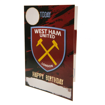 West Ham United születésnapi képeslap matricákkal Have a fantastic birthday