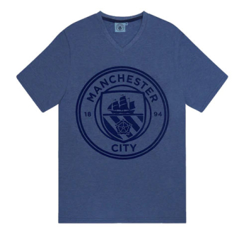 Manchester City férfi pizsama Short Blue Marl