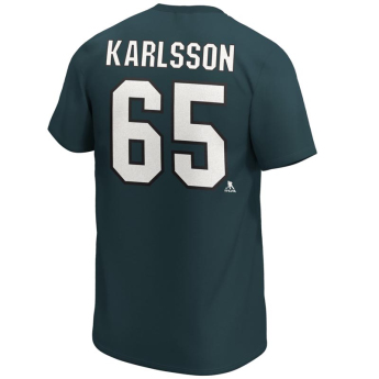 San Jose Sharks férfi póló Erik Karlsson Iconic Name & Number Graphic