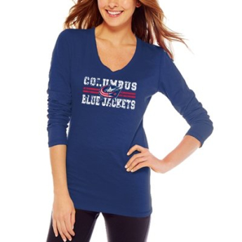 Columbus Blue Jackets női póló Distressed Lines Slub