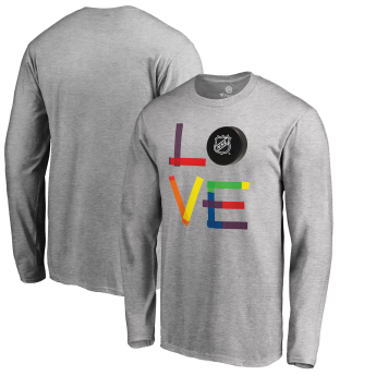 NHL termékek férfi hosszú ujjú póló grey NHL logo Hockey Is For Everyone Love Square
