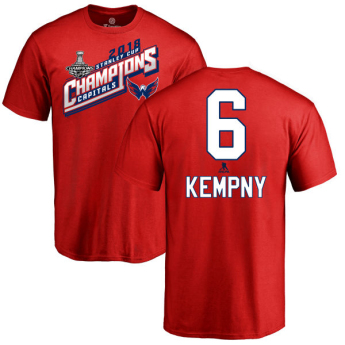 Washington Capitals férfi póló red Michal Kempný 2018 Stanley Cup Champions