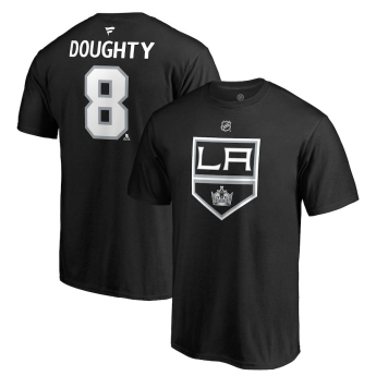 Los Angeles Kings férfi póló black #8 Drew Doughty Stack Logo Name & Number