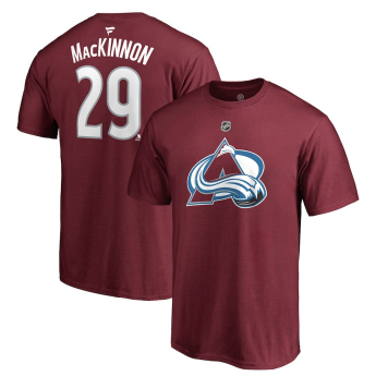Colorado Avalanche férfi póló purple #29 Nathan MacKinnon Stack Logo Name & Number