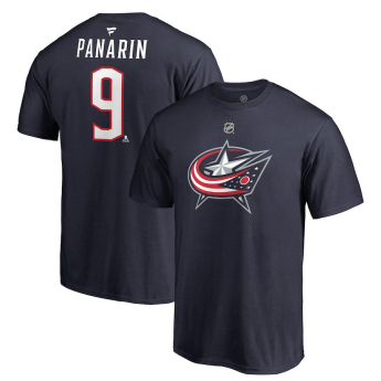 Columbus Blue Jackets férfi póló grey #9 Artemi Panarin Stack Logo Name & Number