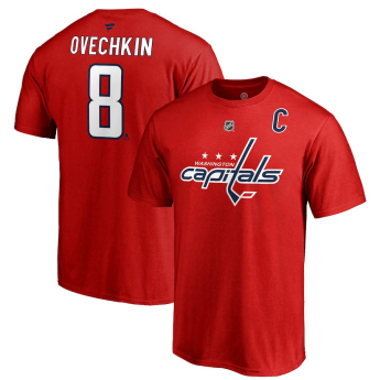 Washington Capitals férfi póló red Alex Ovechkin Stack Logo Name & Number