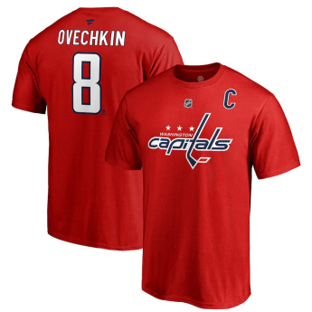 Washington Capitals férfi póló red Alex Ovechkin Stack Logo Name & Number
